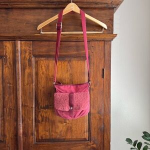 UGG Suede And Shearling Crossbody Bag